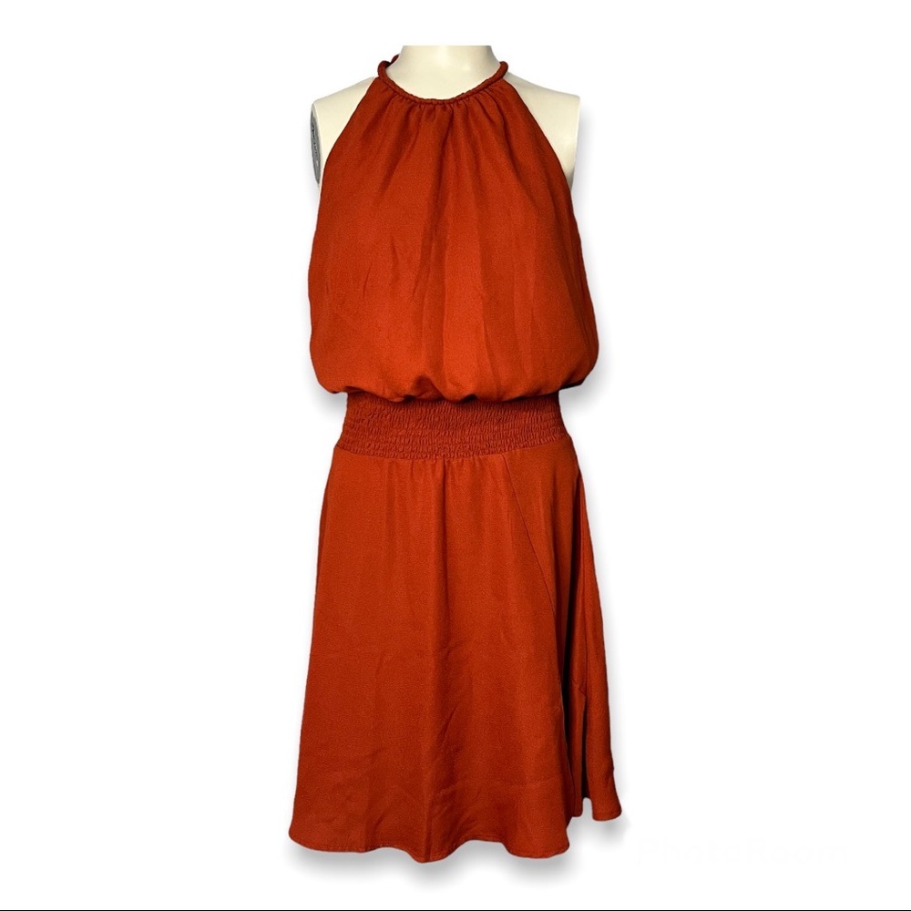 BeBop Burnt Orange Above the Knee Cinched waist sleeveless Dress Size M